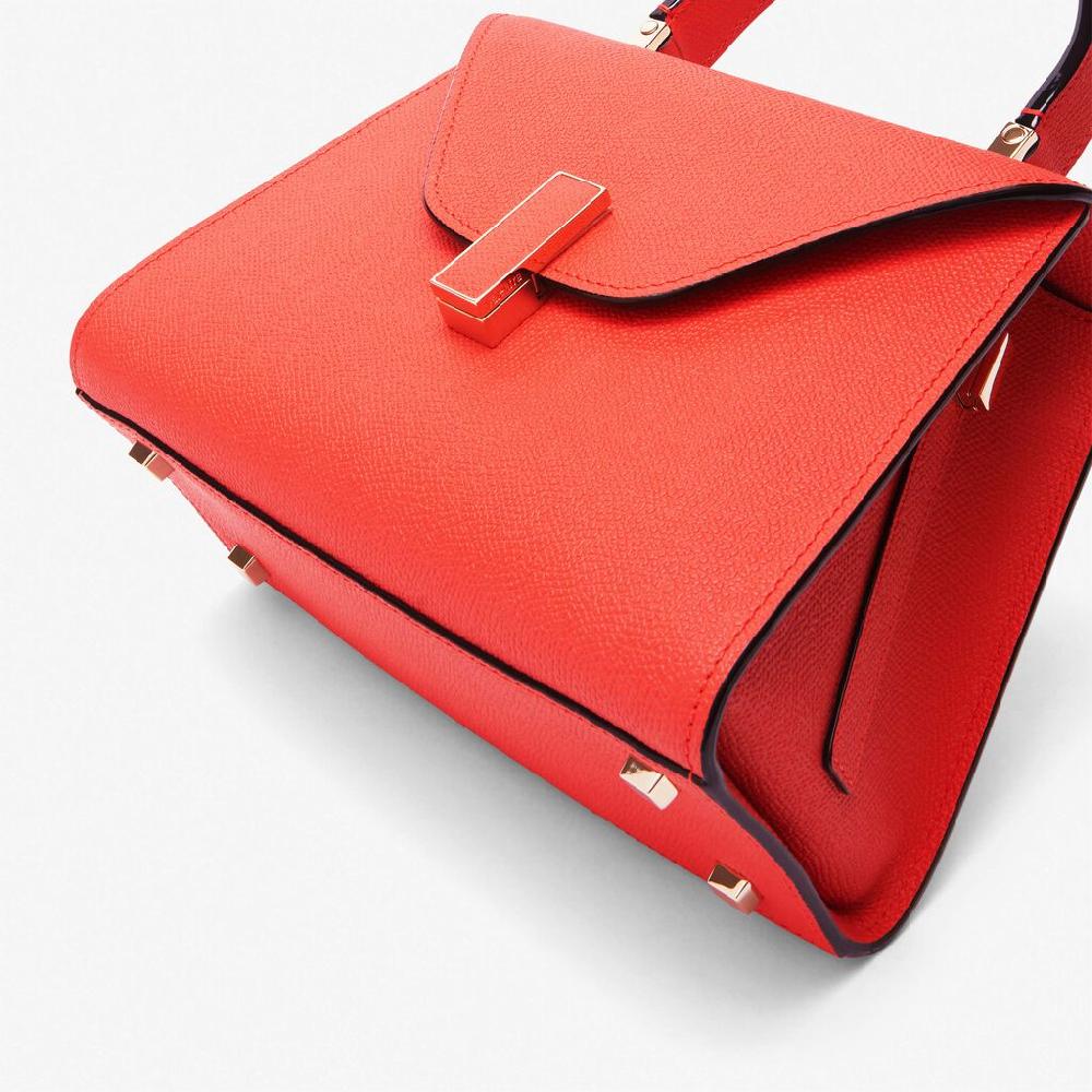 Valextra Borsa A Mano Mini In Pelle Rossa Papavero | Valextra Iside