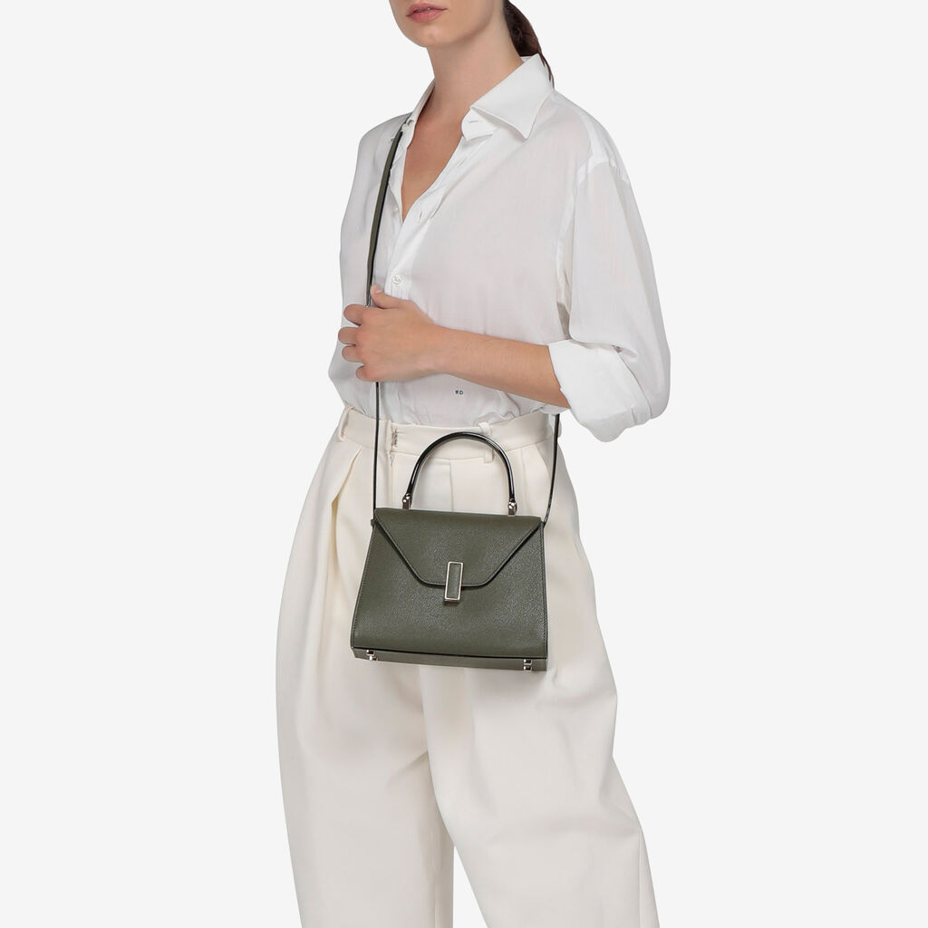 Valextra Borsa A Mano Mini In Pelle Verde Militare | Valextra Iside