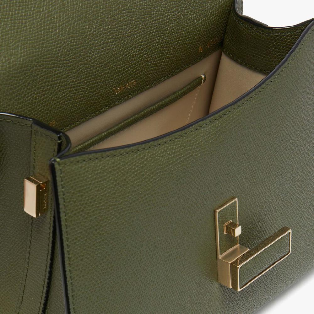 Valextra Borsa A Mano Mini In Pelle Verde Militare | Valextra Iside