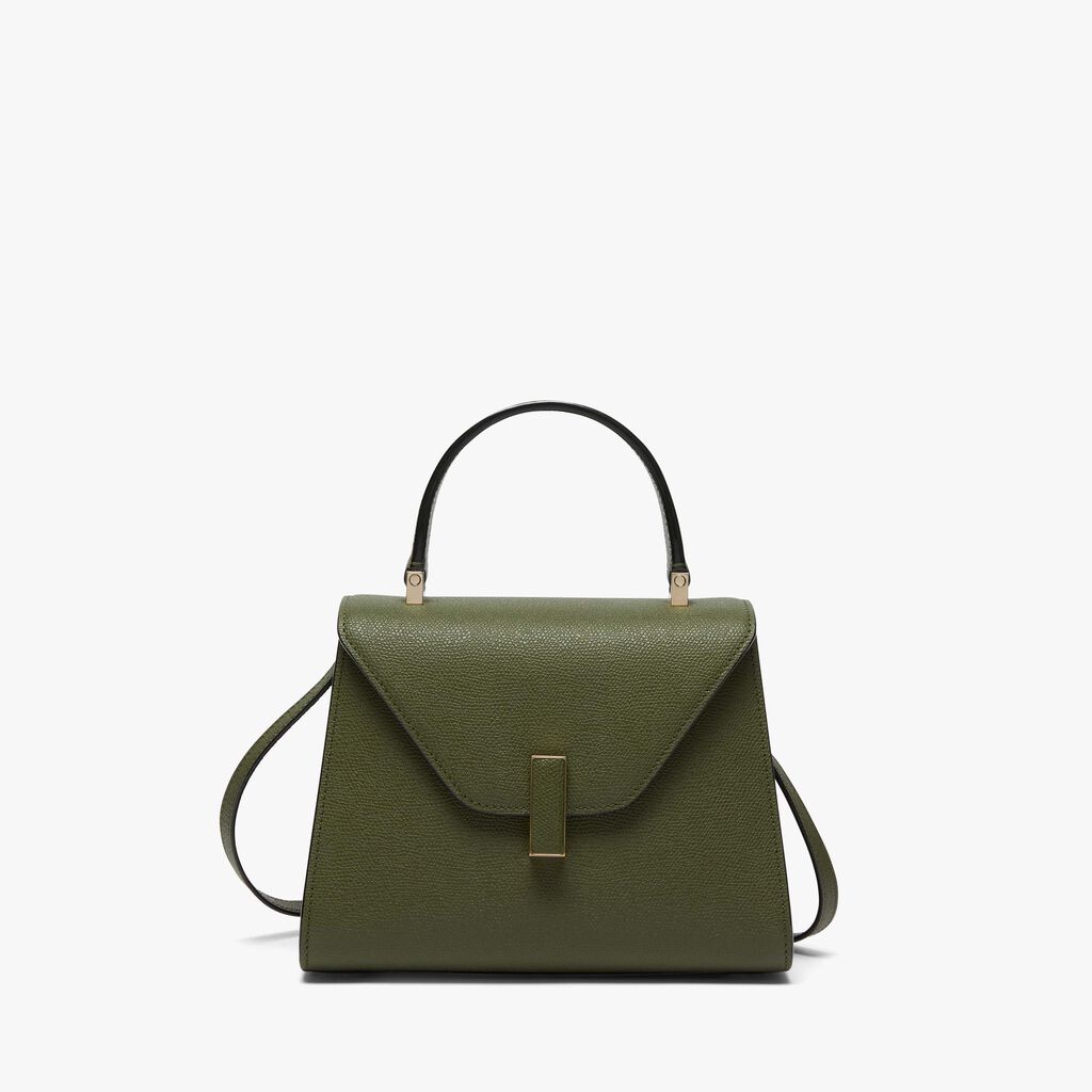 Valextra Borsa a mano Mini in Pelle Verde Militare | Valextra Iside
