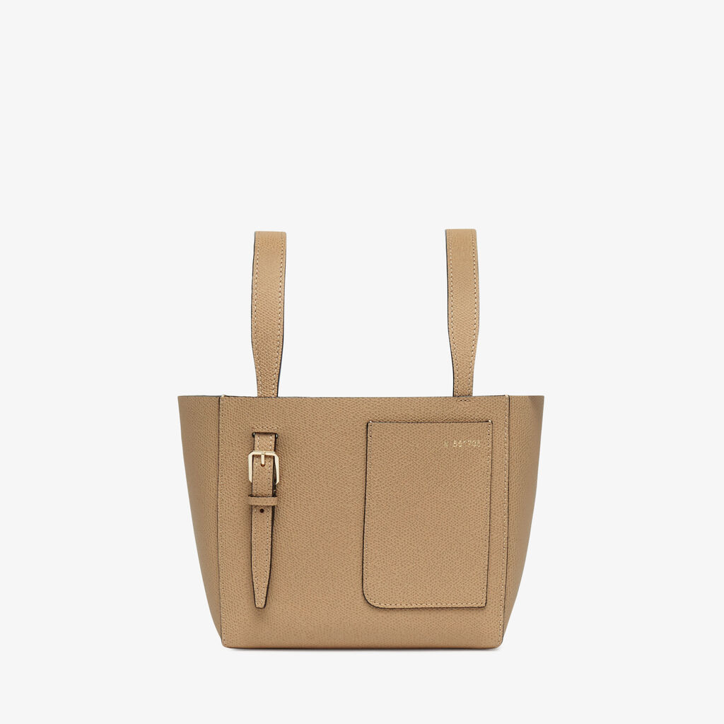 Valextra Borsa a secchiello da Donna di Lusso in Pelle Beige | Valextra Soft