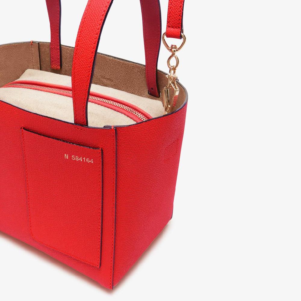 Valextra Borsa A Secchiello Da Donna Di Lusso In Pelle Rossa | Valextra Soft