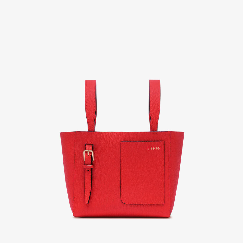 Valextra Borsa a secchiello da Donna di Lusso in Pelle Rossa | Valextra Soft
