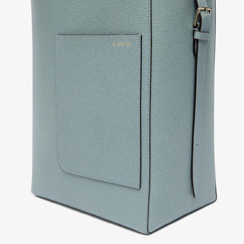 Valextra Borsa A Secchiello Da Donna In Pelle Azzurra | Valextra Soft