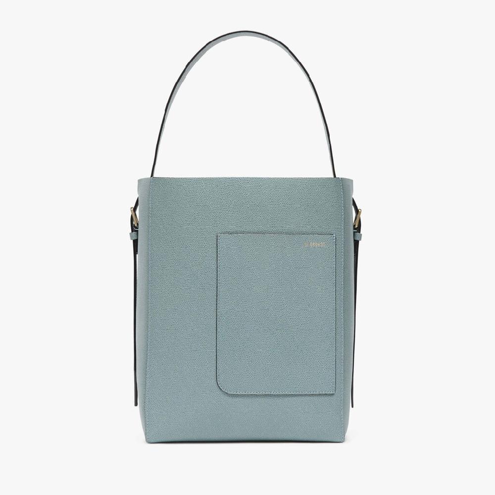 Valextra Borsa a secchiello da Donna in Pelle Azzurra | Valextra Soft