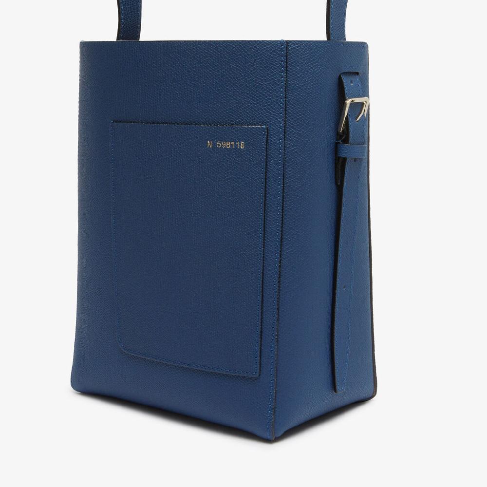 Valextra Borsa A Secchiello Da Donna In Pelle Blu Zaffiro | Valextra Soft