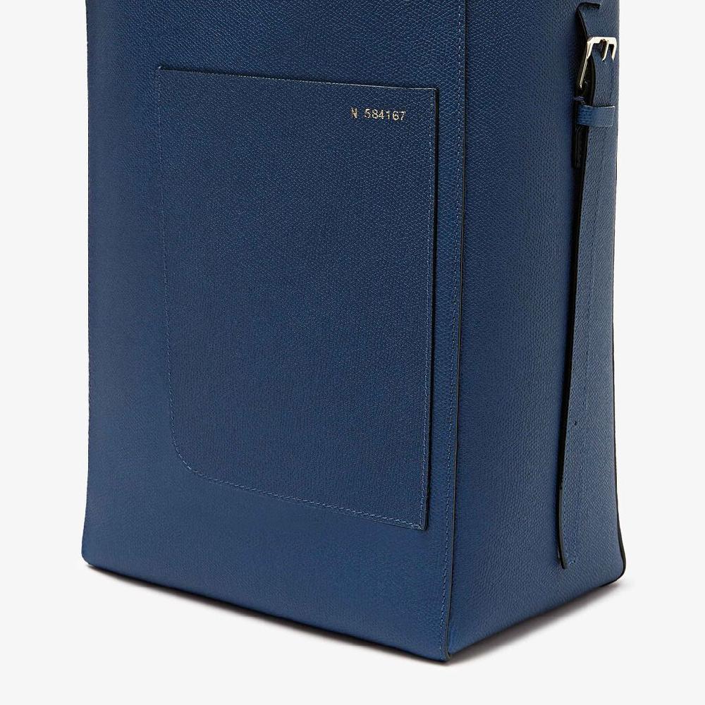 Valextra Borsa A Secchiello Da Donna In Pelle Blu Zaffiro | Valextra Soft