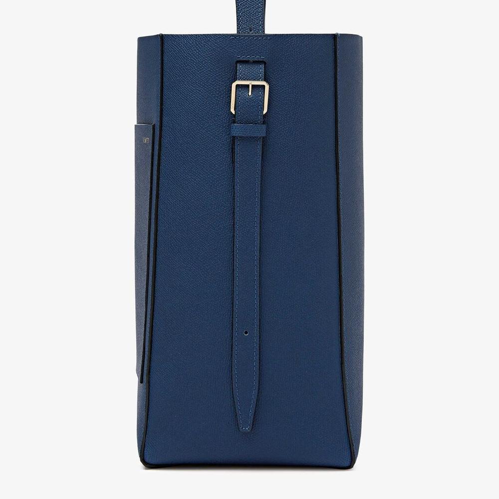 Valextra Borsa A Secchiello Da Donna In Pelle Blu Zaffiro | Valextra Soft