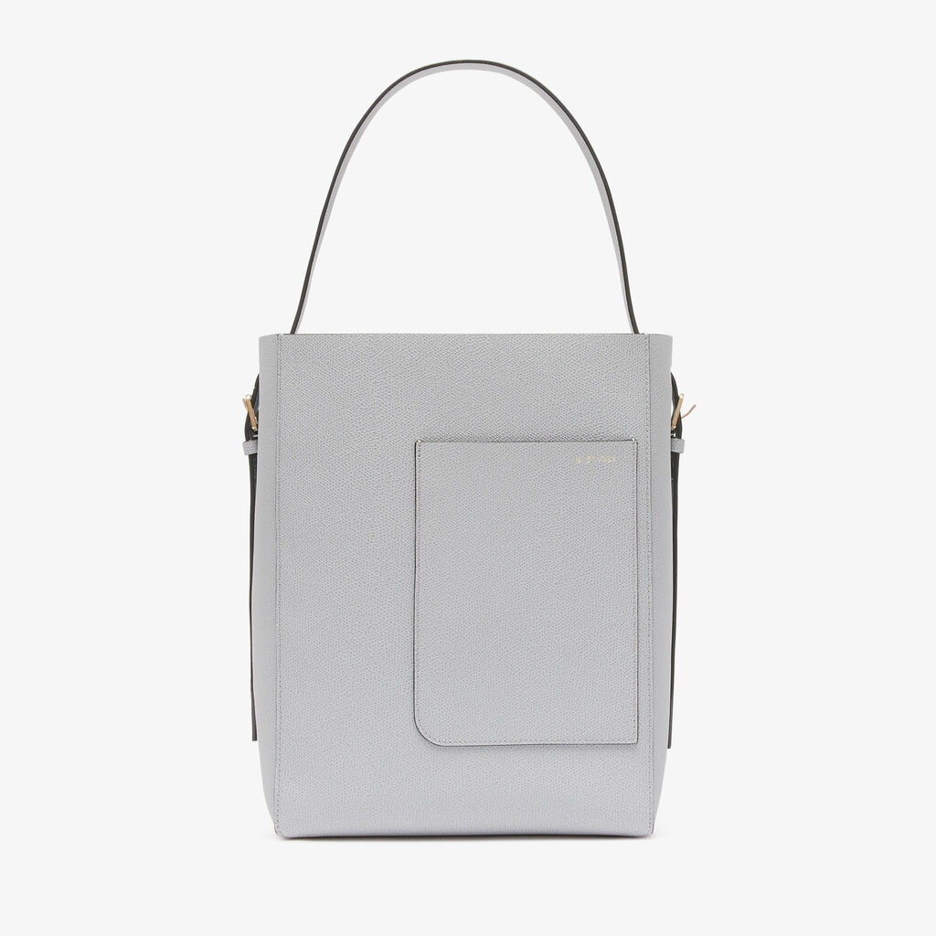 Valextra Borsa a secchiello da Donna in Pelle Grigia | Valextra Soft