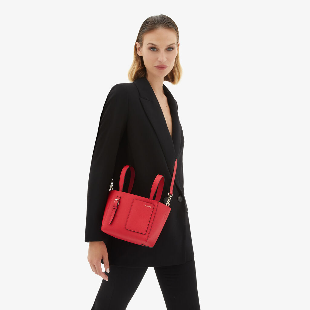 Valextra Borsa A Secchiello Da Donna In Pelle Rossa | Valextra Soft