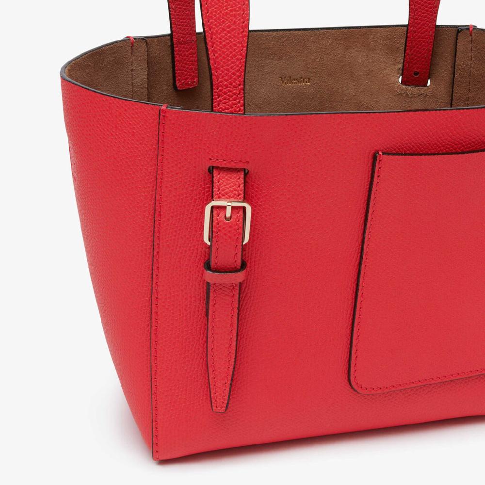 Valextra Borsa A Secchiello Da Donna In Pelle Rossa | Valextra Soft