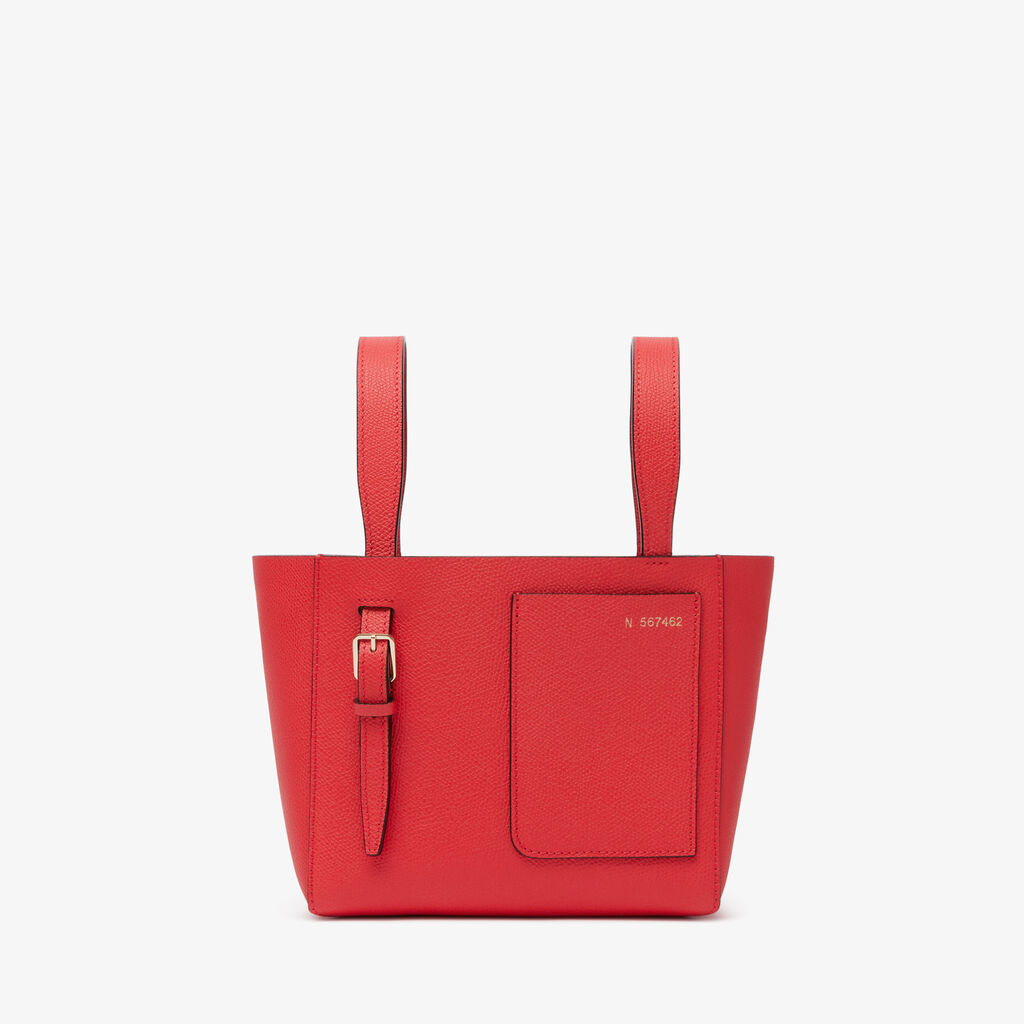 Valextra Borsa a secchiello da Donna in Pelle Rossa | Valextra Soft