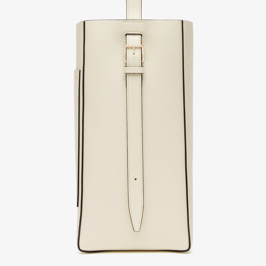 Valextra Borsa A Secchiello Da Donna Media In Pelle Bianca | Valextra Soft