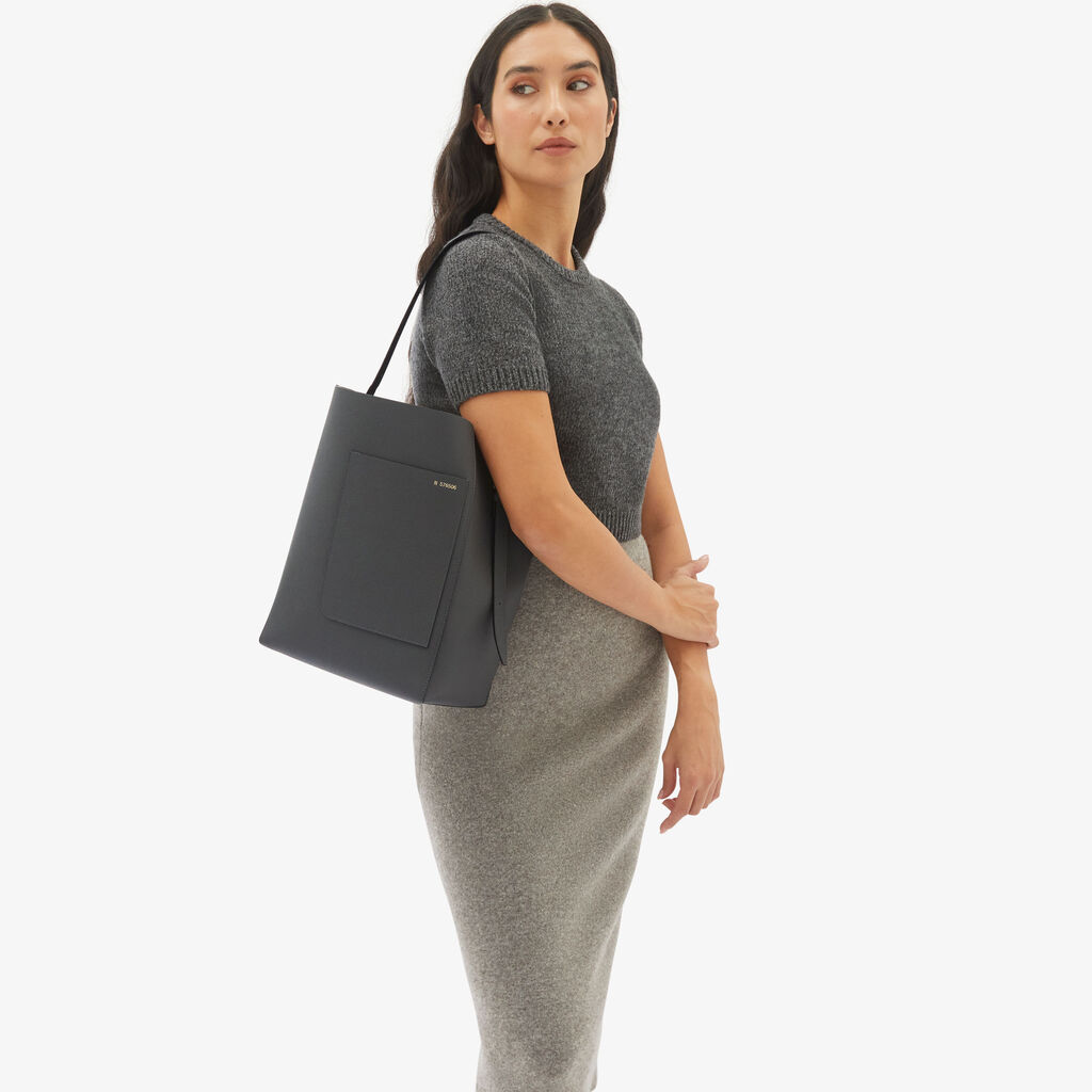 Valextra Borsa A Secchiello Da Donna Media In Pelle Grigia | Valextra Soft