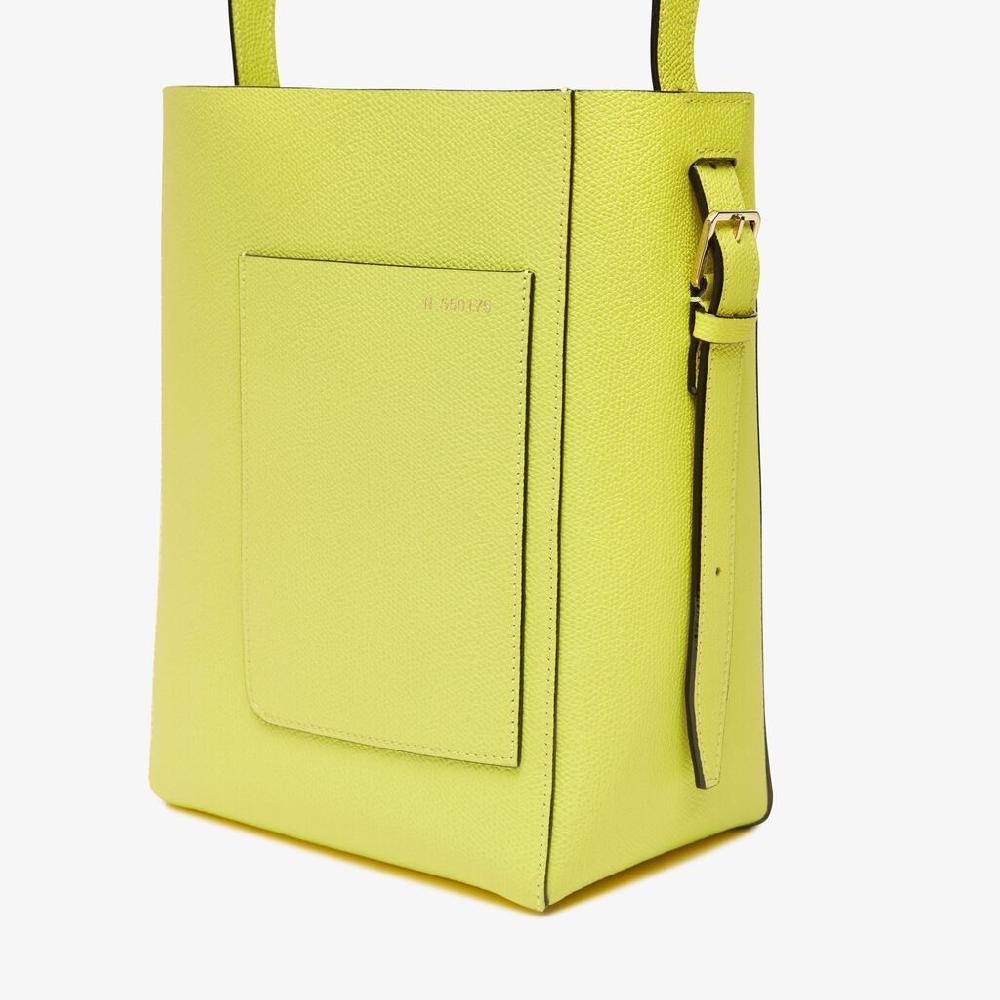 Valextra Borsa A Secchiello Da Donna Mini Gialla Di Lusso | Valextra Soft