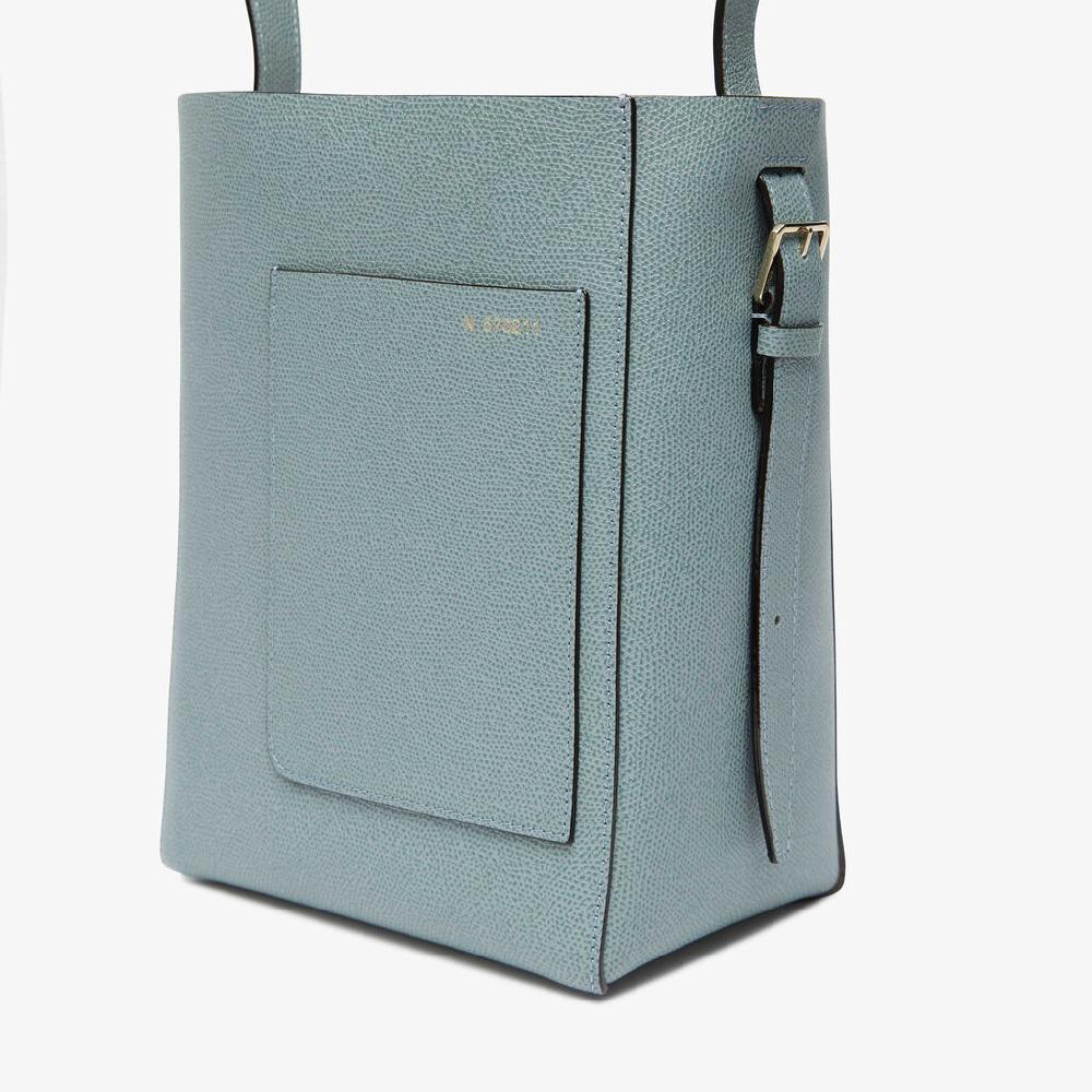 Valextra Borsa A Secchiello Da Donna Mini In Pelle Azzurra | Valextra Soft