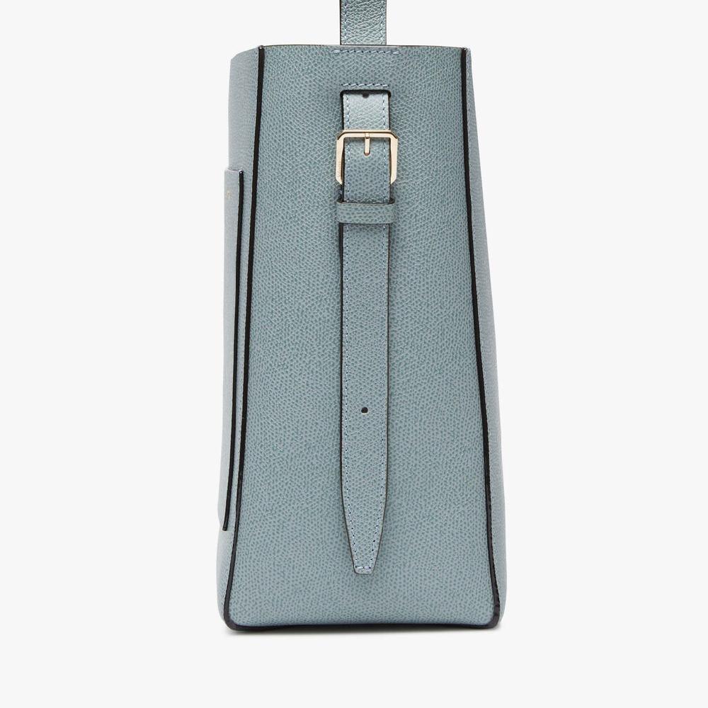 Valextra Borsa A Secchiello Da Donna Mini In Pelle Azzurra | Valextra Soft