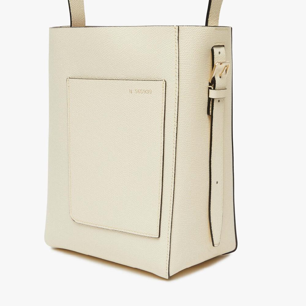 Valextra Borsa A Secchiello Da Donna Mini In Pelle Bianca | Valextra Soft