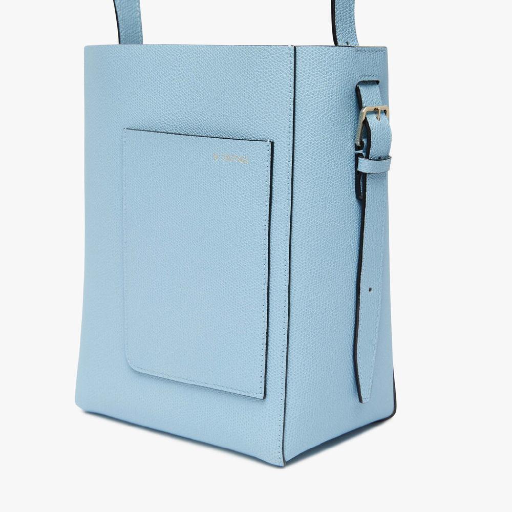 Valextra Borsa A Secchiello Da Donna Mini In Pelle Blu | Valextra Soft