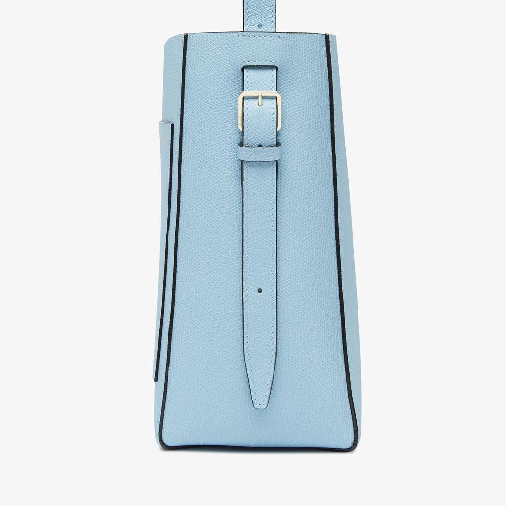 Valextra Borsa A Secchiello Da Donna Mini In Pelle Blu | Valextra Soft