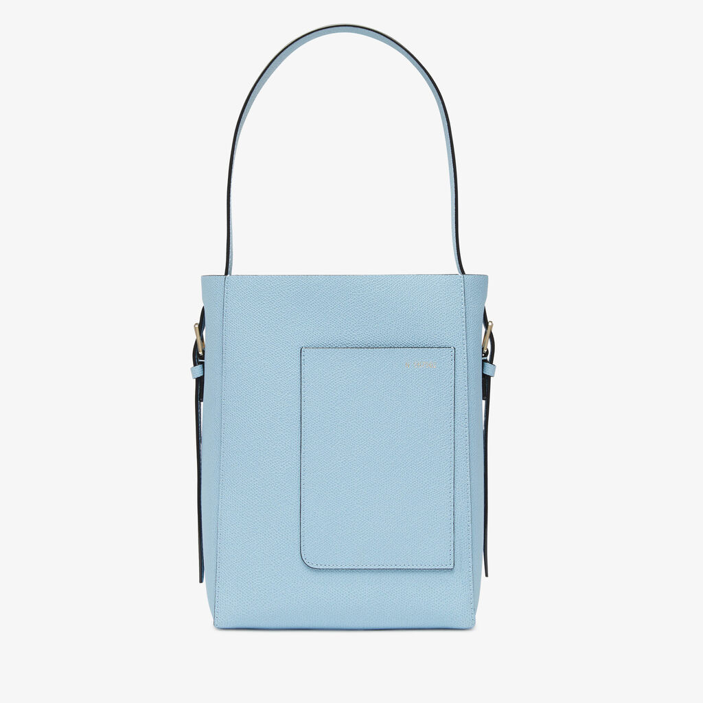 Valextra Borsa a secchiello da Donna Mini in Pelle Blu | Valextra Soft