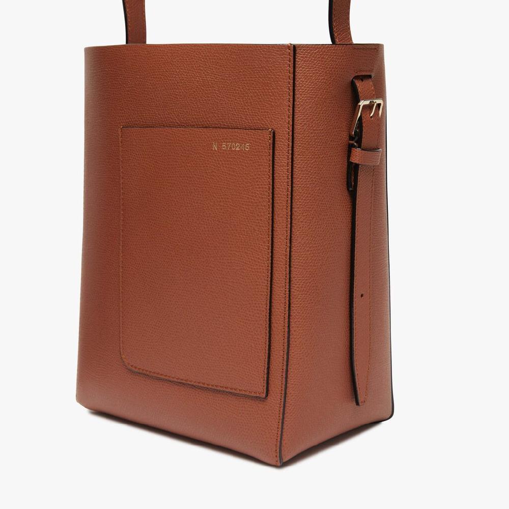 Valextra Borsa A Secchiello Da Donna Mini In Pelle Marrone | Valextra Soft