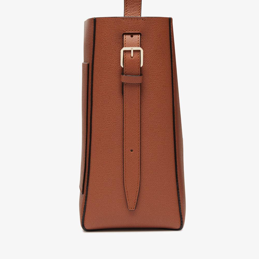 Valextra Borsa A Secchiello Da Donna Mini In Pelle Marrone | Valextra Soft