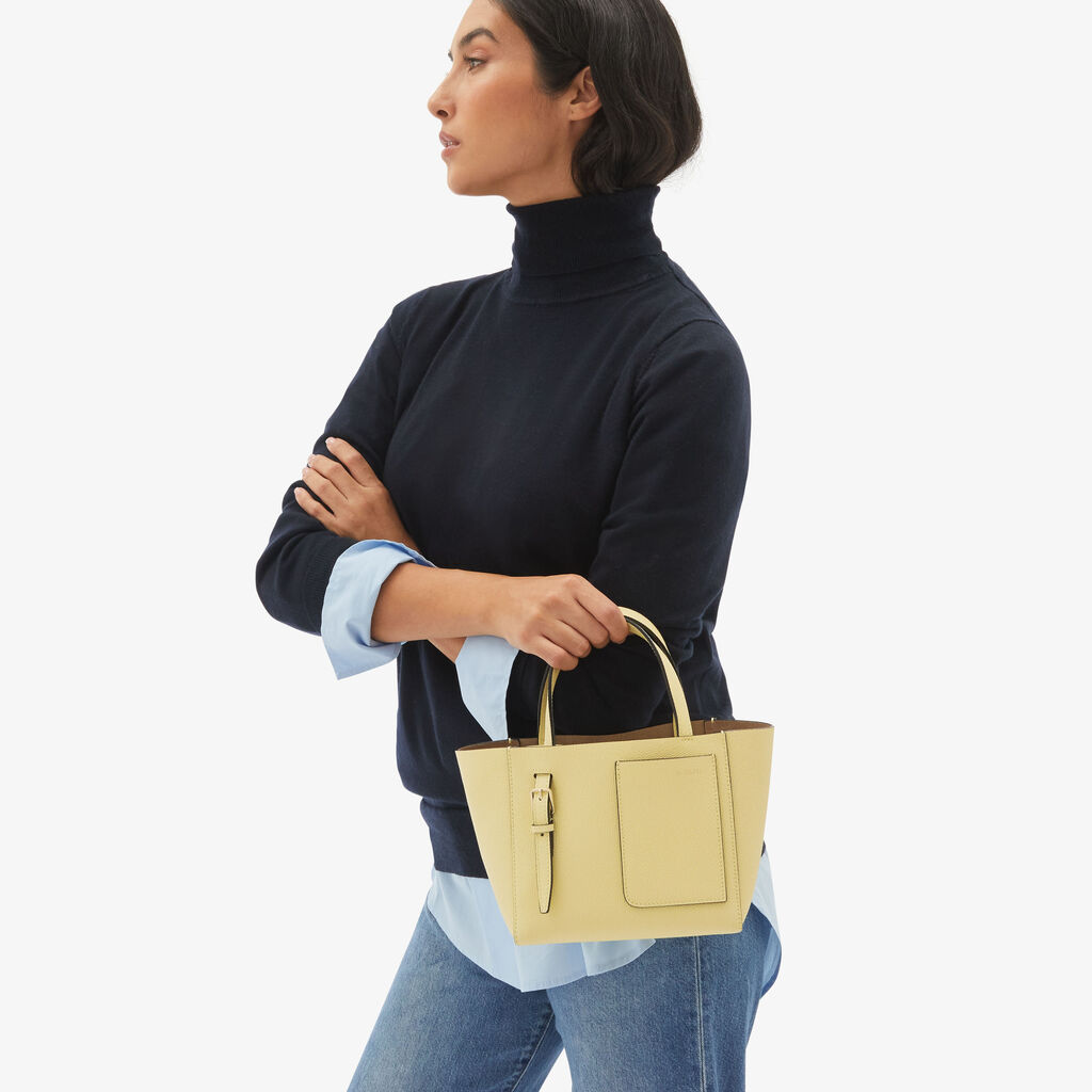 Valextra Borsa A Secchiello Donna Di Lusso In Pelle Gialla | Valextra Soft