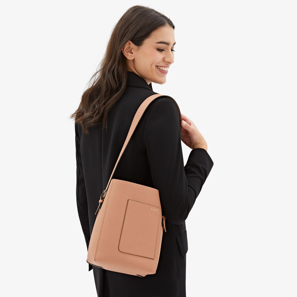 Valextra Borsa A Secchiello Donna Mini In Pelle Marrone | Valextra Soft