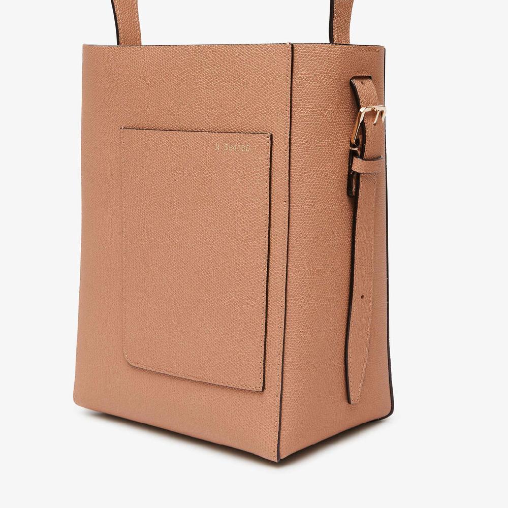 Valextra Borsa A Secchiello Donna Mini In Pelle Marrone | Valextra Soft