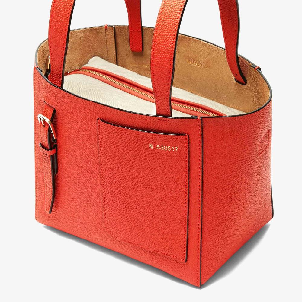 Valextra Borsa A Secchiello In Pelle Rossa Papavero | Valextra Soft