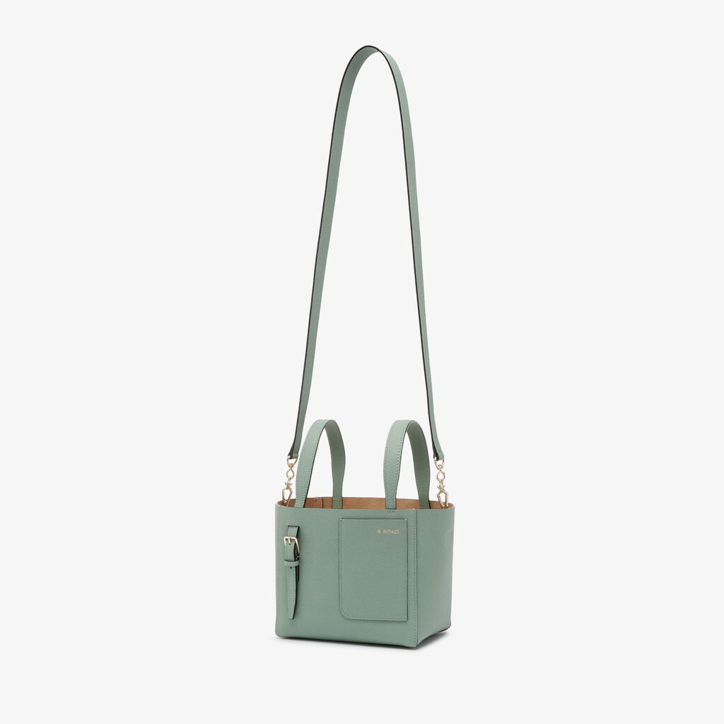 Valextra Borsa A Secchiello Soft Micro | Pelle Di Vitello Millepunte | Verde Eucalipto | Valextra