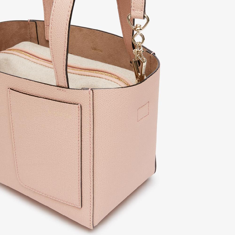 Valextra Borsa A Secchiello Soft Micro | Pelle Di Vitello Millepunte | Rosa Bonne Mine | Valextra