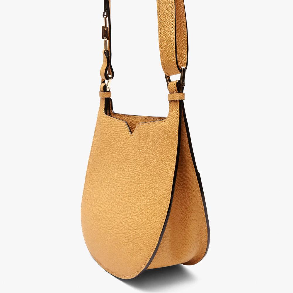 Valextra Borsa A Spalla Compatta In Pelle Gialla Ambra | Valextra Hobo