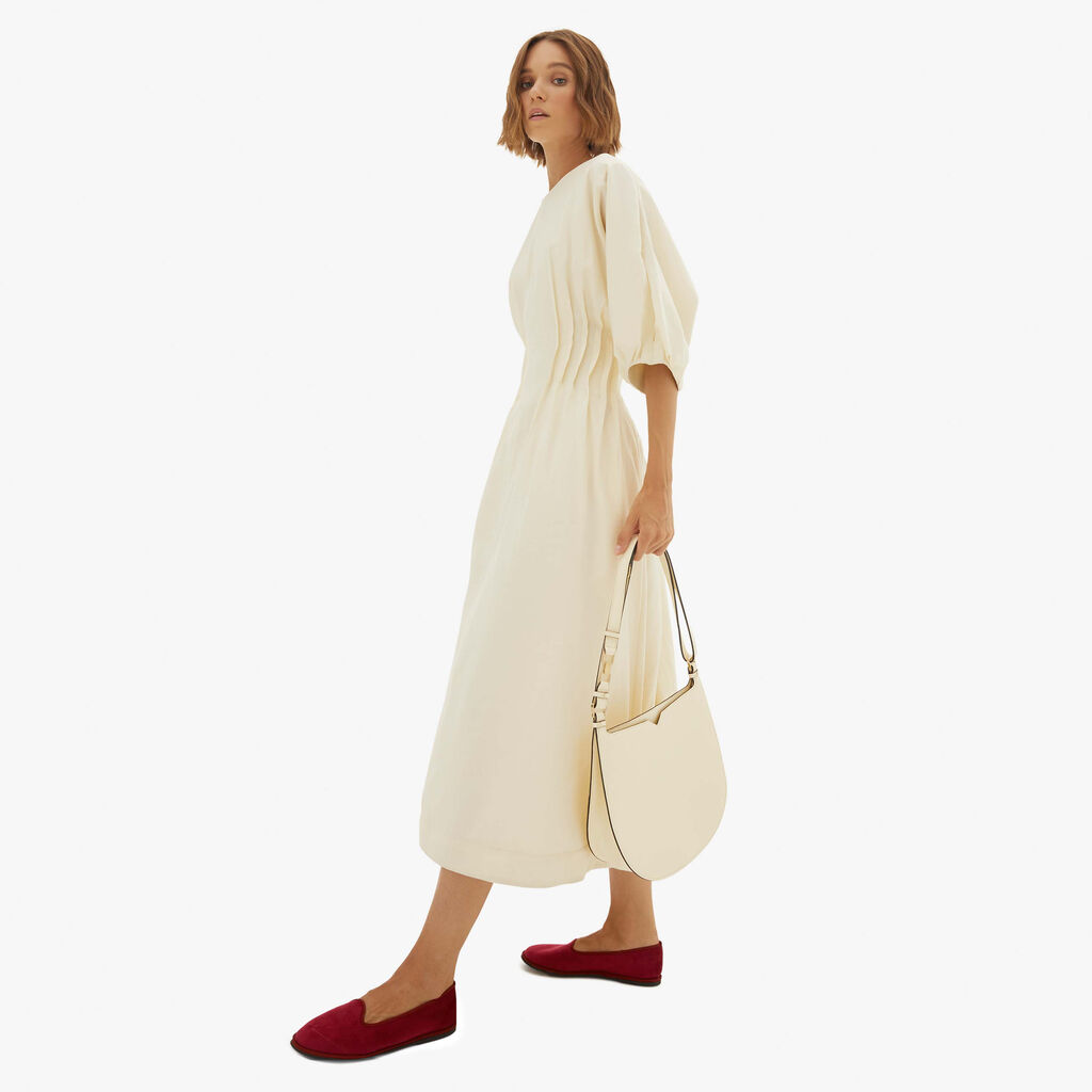Valextra Borsa A Spalla Media In Pelle Bianca | Valextra Hobo