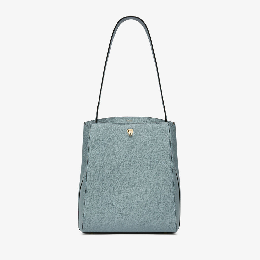 Valextra Borsa a spalla Media in Pelle Blu | Valextra Brera