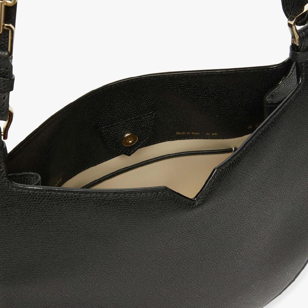 Valextra Borsa A Spalla Media In Pelle Nera | Valextra Hobo