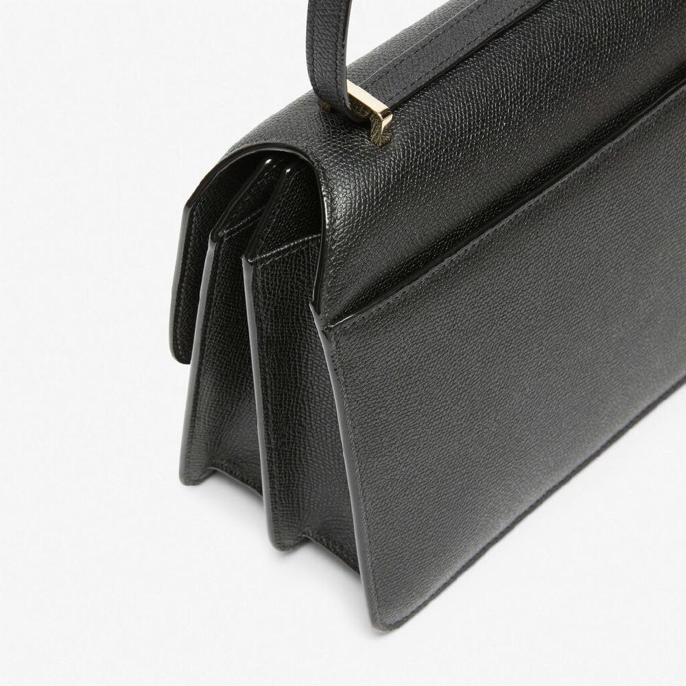 Valextra Borsa A Spalla Media In Pelle Nera | Valextra NoLo