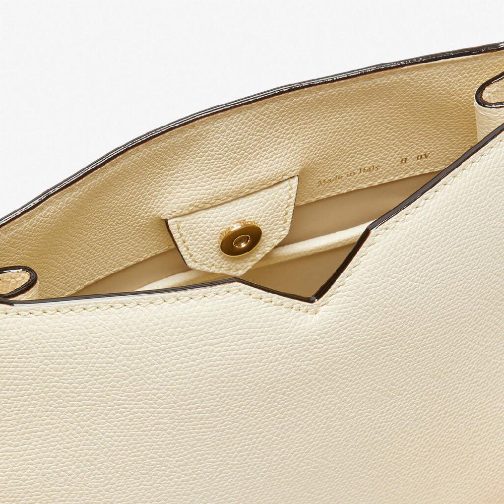 Valextra Borsa A Spalla Mini In Pelle Bianca | Valextra Hobo