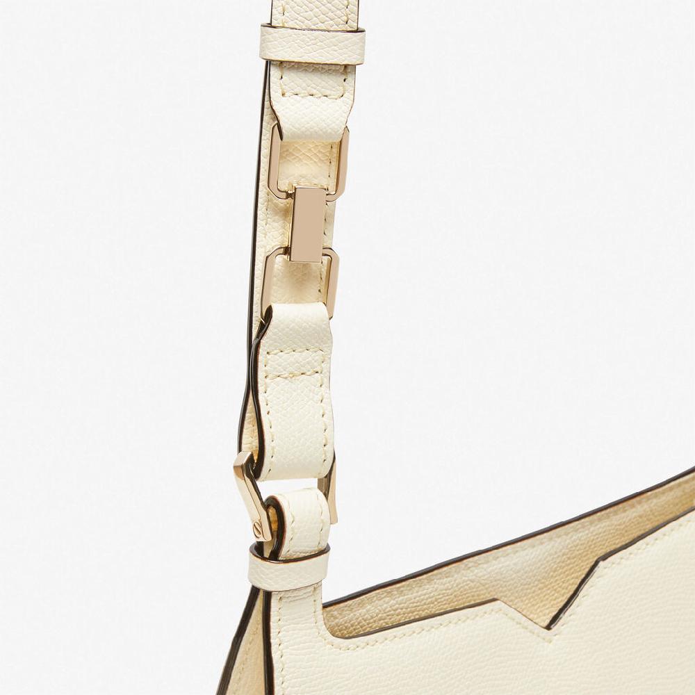 Valextra Borsa A Spalla Mini In Pelle Bianca | Valextra Hobo