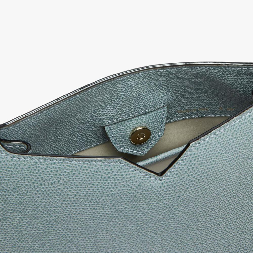 Valextra Borsa A Spalla Mini In Pelle Blu | Valextra Hobo