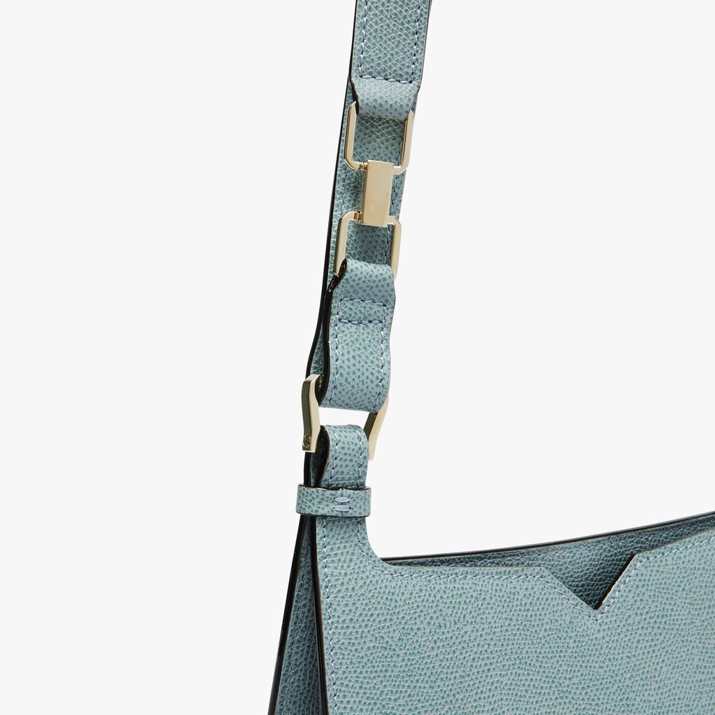 Valextra Borsa A Spalla Mini In Pelle Blu | Valextra Hobo