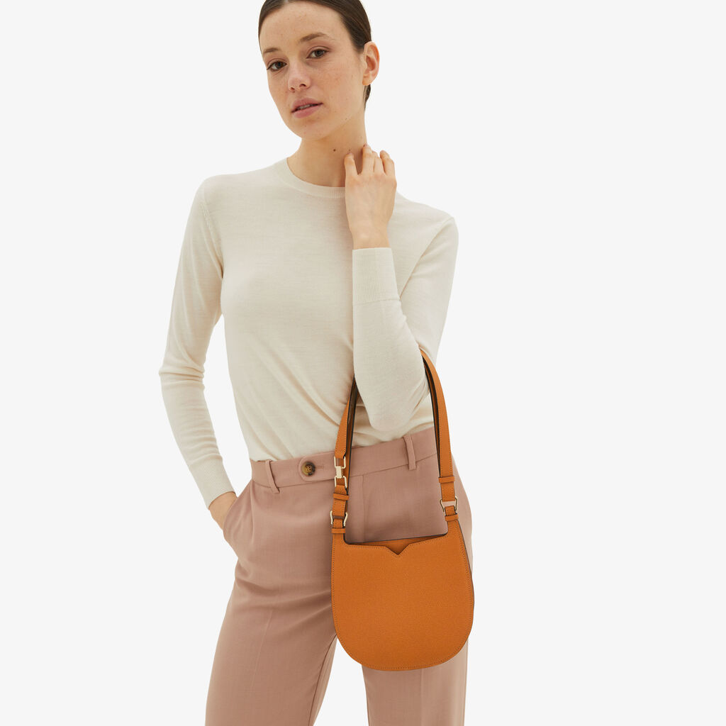Valextra Borsa A Spalla Mini In Pelle Marrone | Valextra Hobo