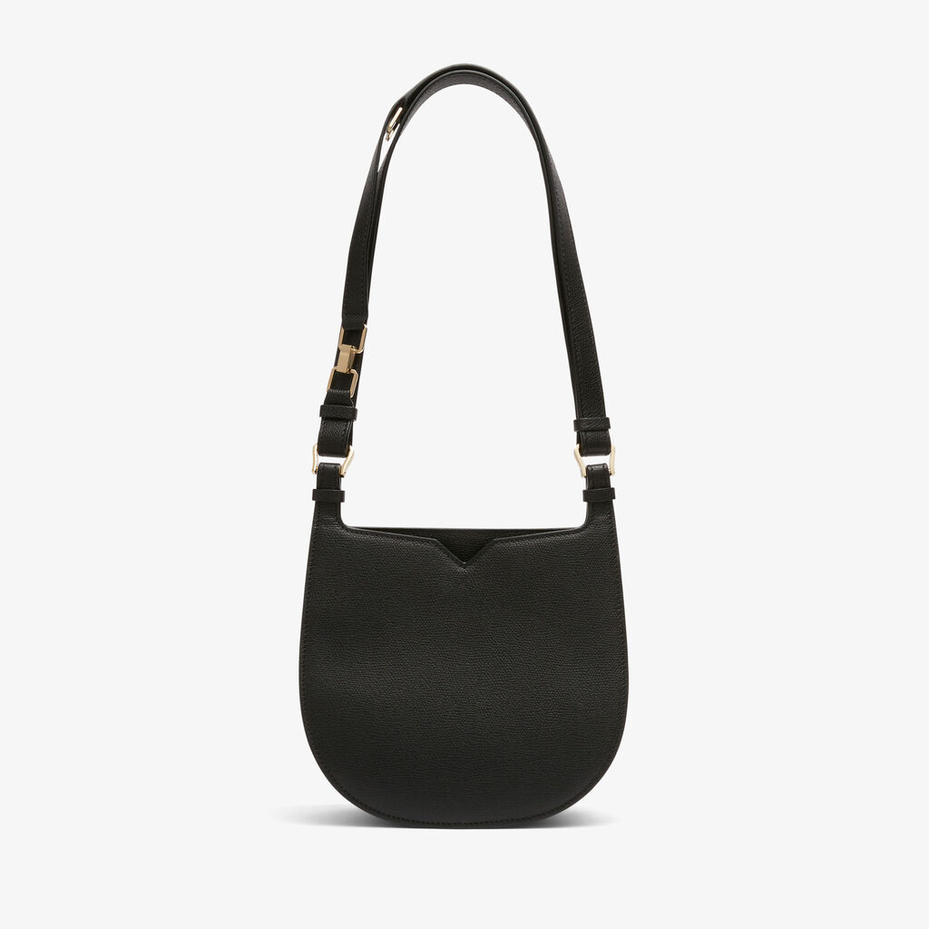 Valextra Borsa a spalla Mini in Pelle Nera | Valextra Hobo