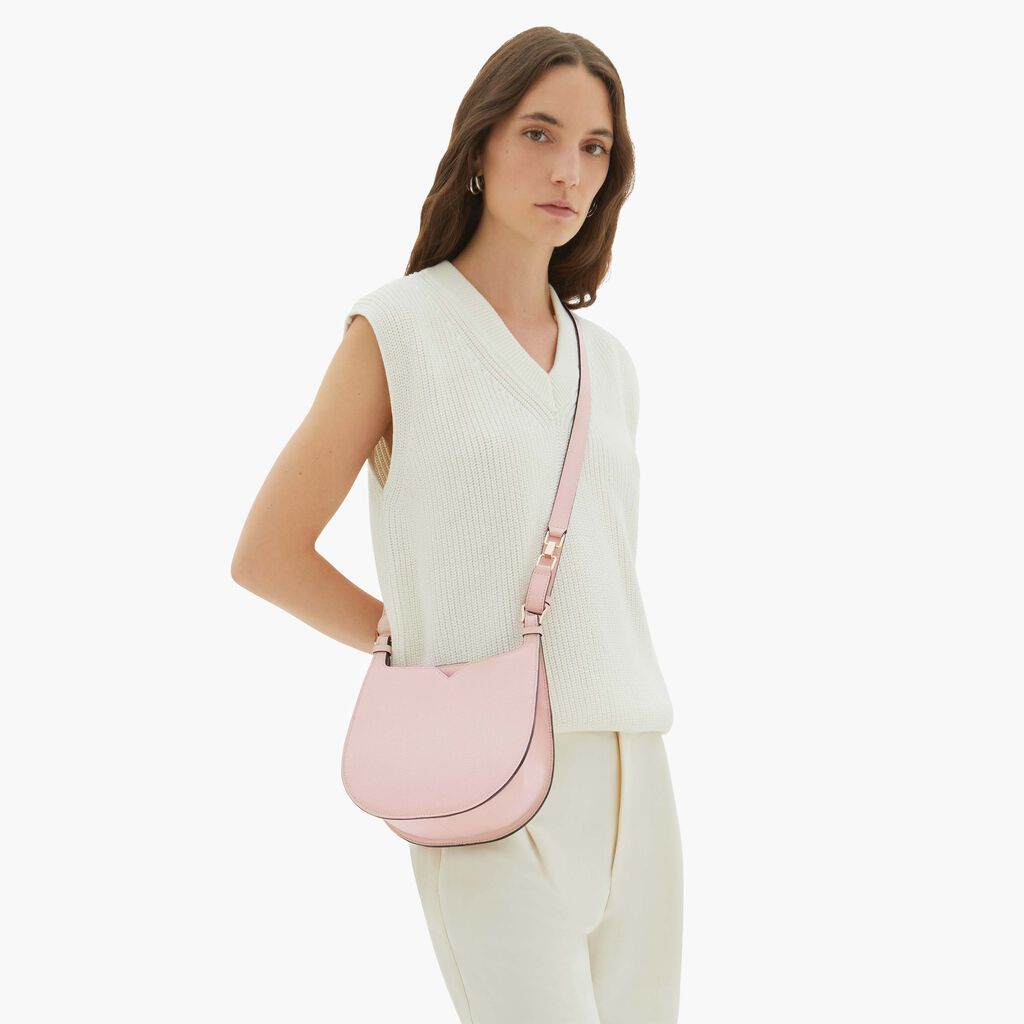 Valextra Borsa A Spalla Mini In Pelle Rosa | Valextra Hobo