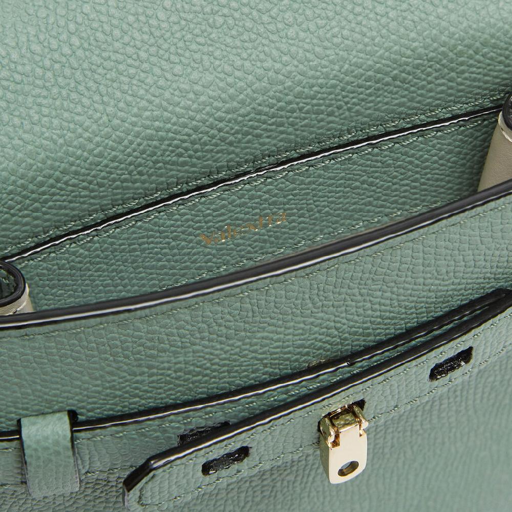 Valextra Borsa A Tracolla Brera B-Tracollina Slim Micro | Pelle Di Vitello Millepunte | Verde Eucalipto | Valextra