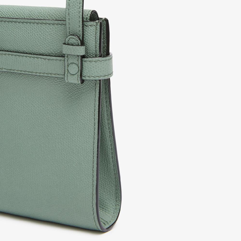 Valextra Borsa A Tracolla Brera B-Tracollina Slim Micro | Pelle Di Vitello Millepunte | Verde Eucalipto | Valextra