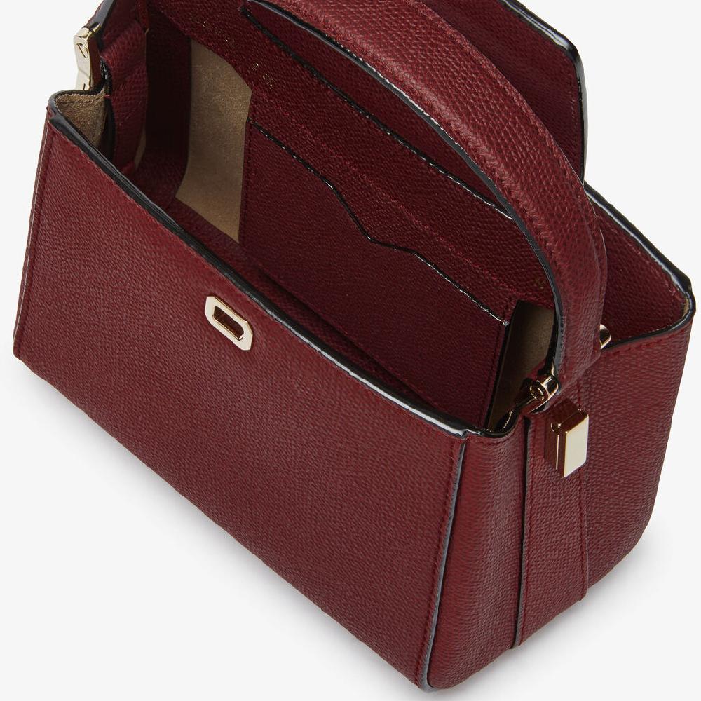 Valextra Borsa A Tracolla Brera Micro | Pelle Di Vitello Millepunte | Bordeaux | Valextra