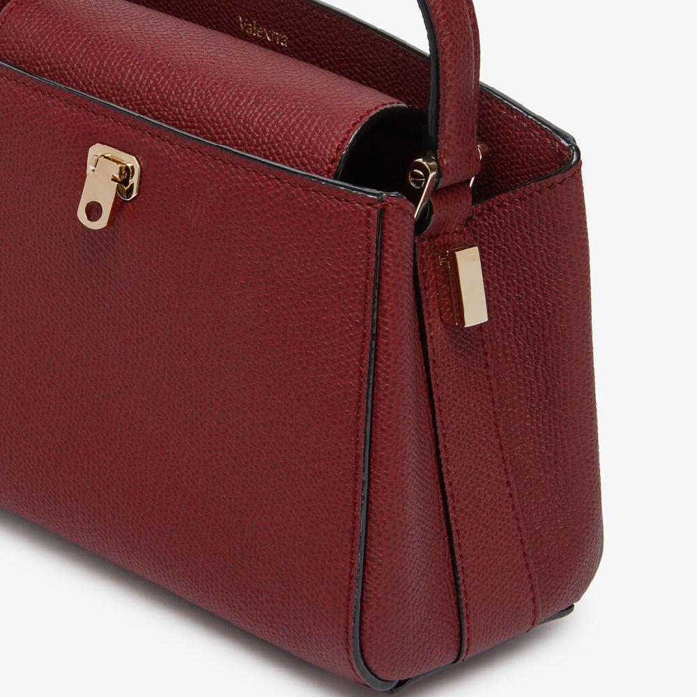 Valextra Borsa A Tracolla Brera Micro | Pelle Di Vitello Millepunte | Bordeaux | Valextra