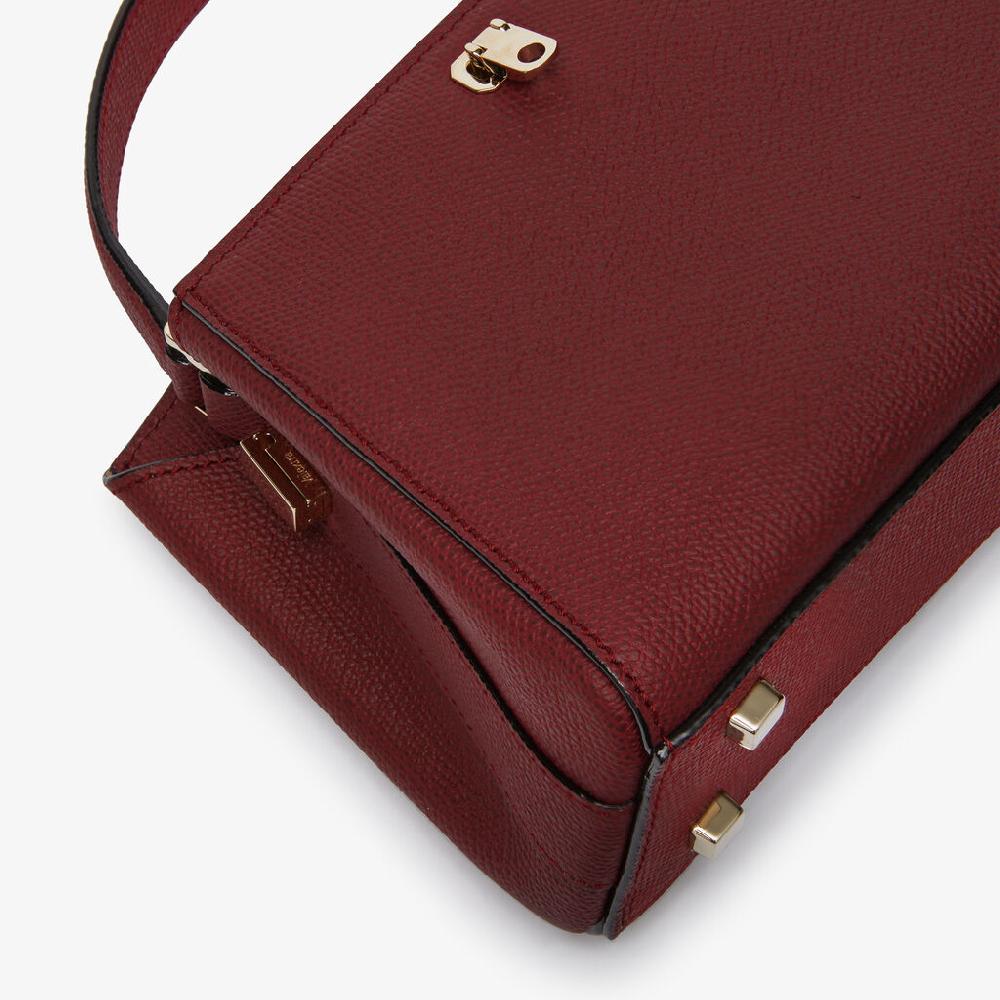 Valextra Borsa A Tracolla Brera Micro | Pelle Di Vitello Millepunte | Bordeaux | Valextra